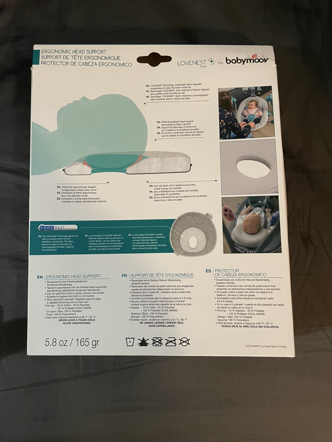 BabyMoov Lovenest+ Ergonomic Head Support Pillow - Grey - photo 5
