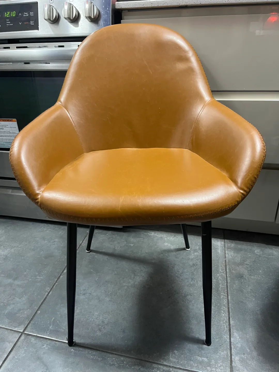 Pair of Mustard Yellow Chairs with Black Legs image indicator(3)