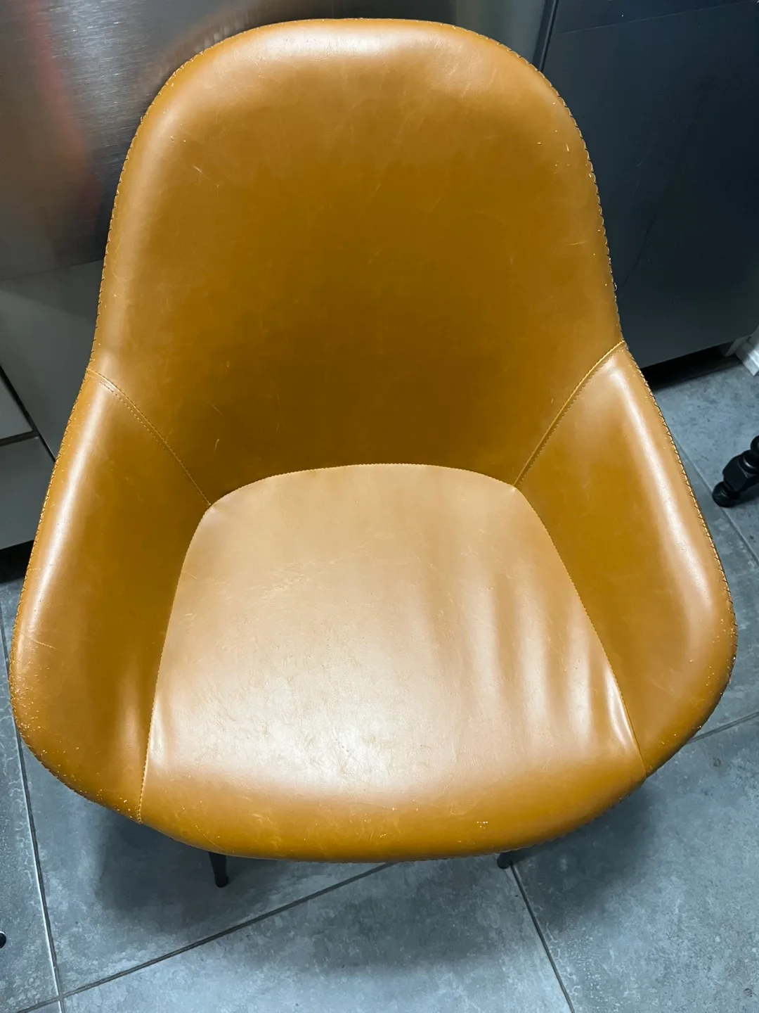 Pair of Mustard Yellow Chairs with Black Legs image indicator(4)