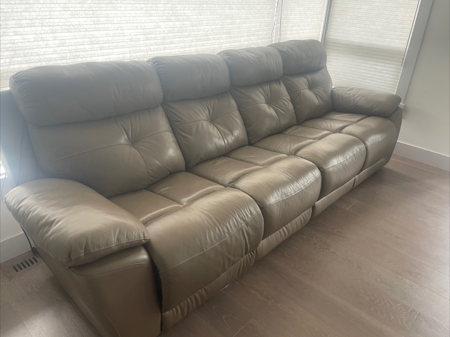 Reclining Leather Sofa - photo 2