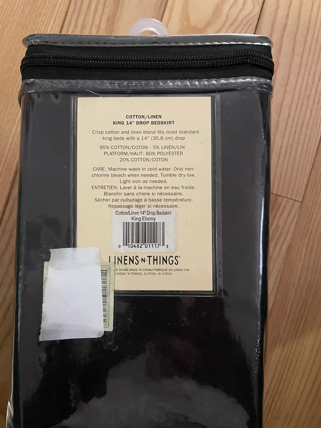 King Black 14" Drop Bedskirt - Cotton/Linen Blend image indicator(3)