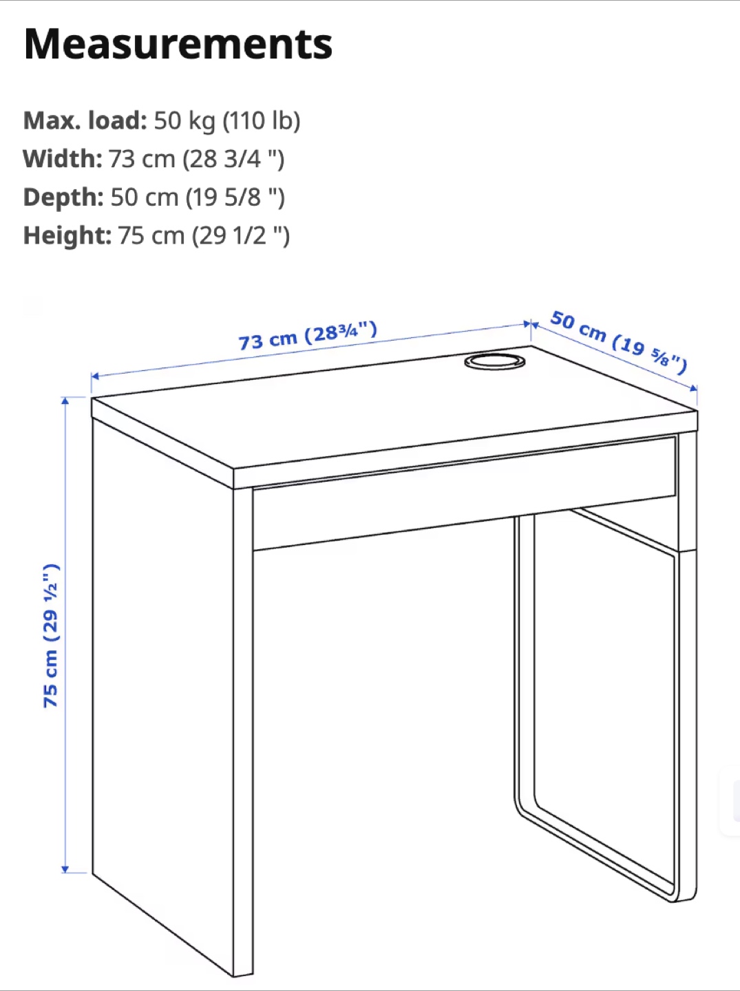 IKEA White Desk with Drawer - Excellent Condition - photo 3
