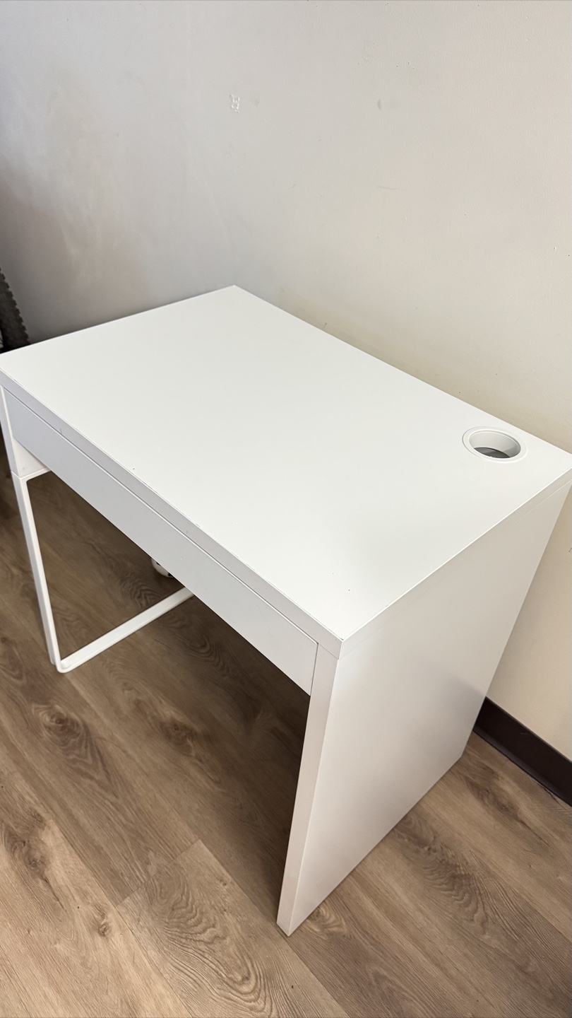 IKEA White Desk with Drawer - Excellent Condition - photo 2