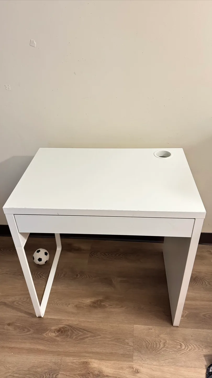 IKEA White Desk with Drawer - Excellent Condition thumbnail
