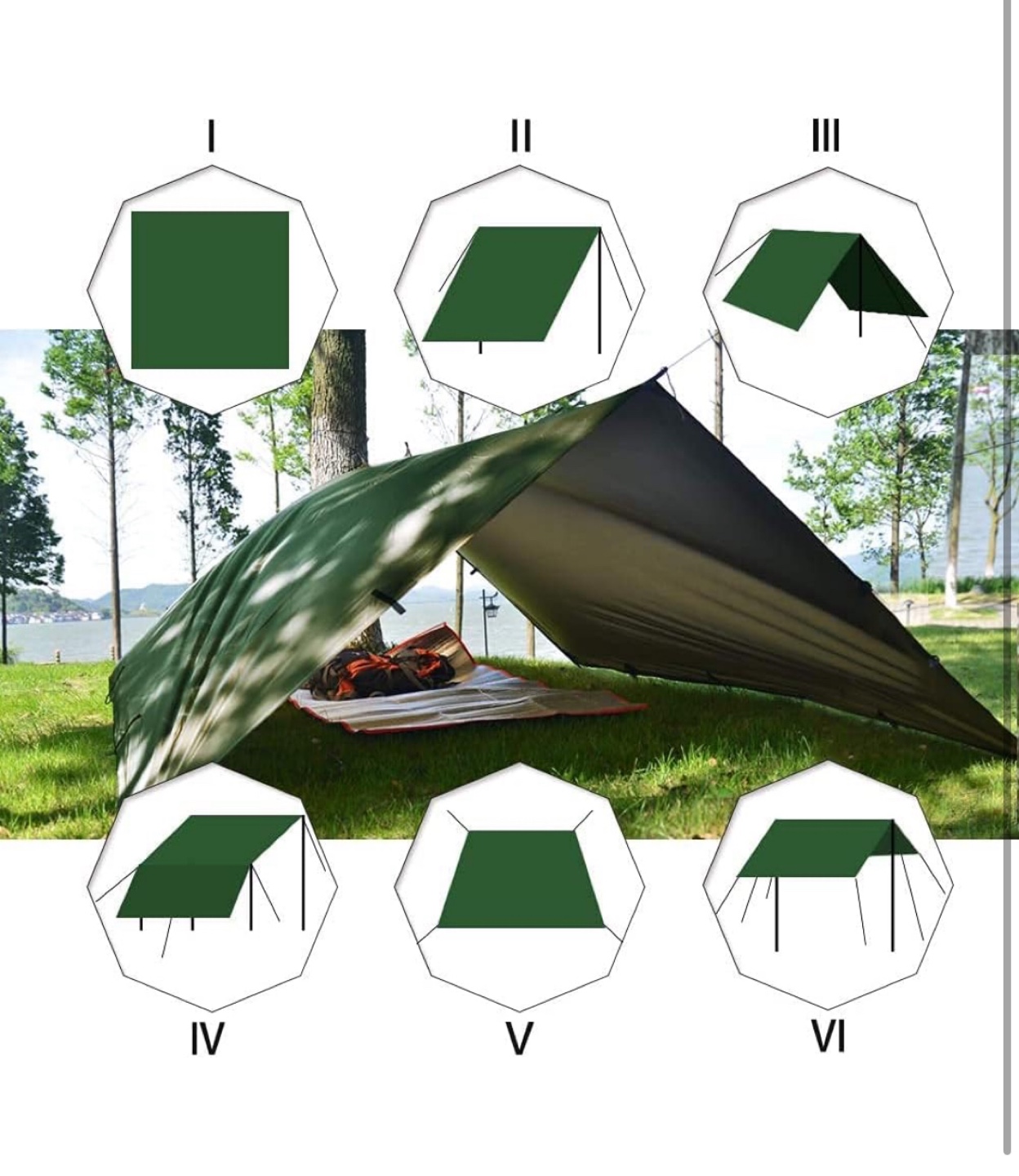 Versatile Camping Tarp - Sunshade, Rainfly, Picnic Blanket - photo 3
