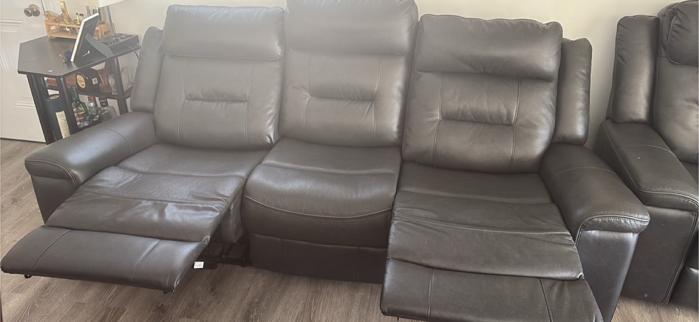 Reclining Leather Home Theater Seating Set