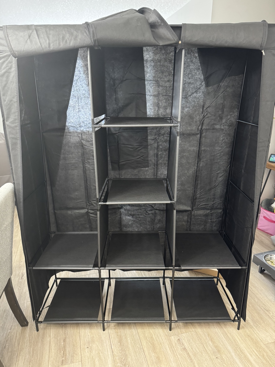 Black Fabric Wardrobe Closet Organizer