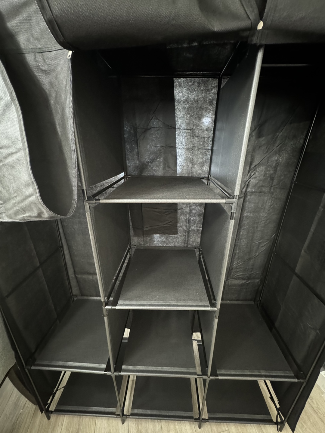 Black Fabric Wardrobe Closet Organizer - photo 3