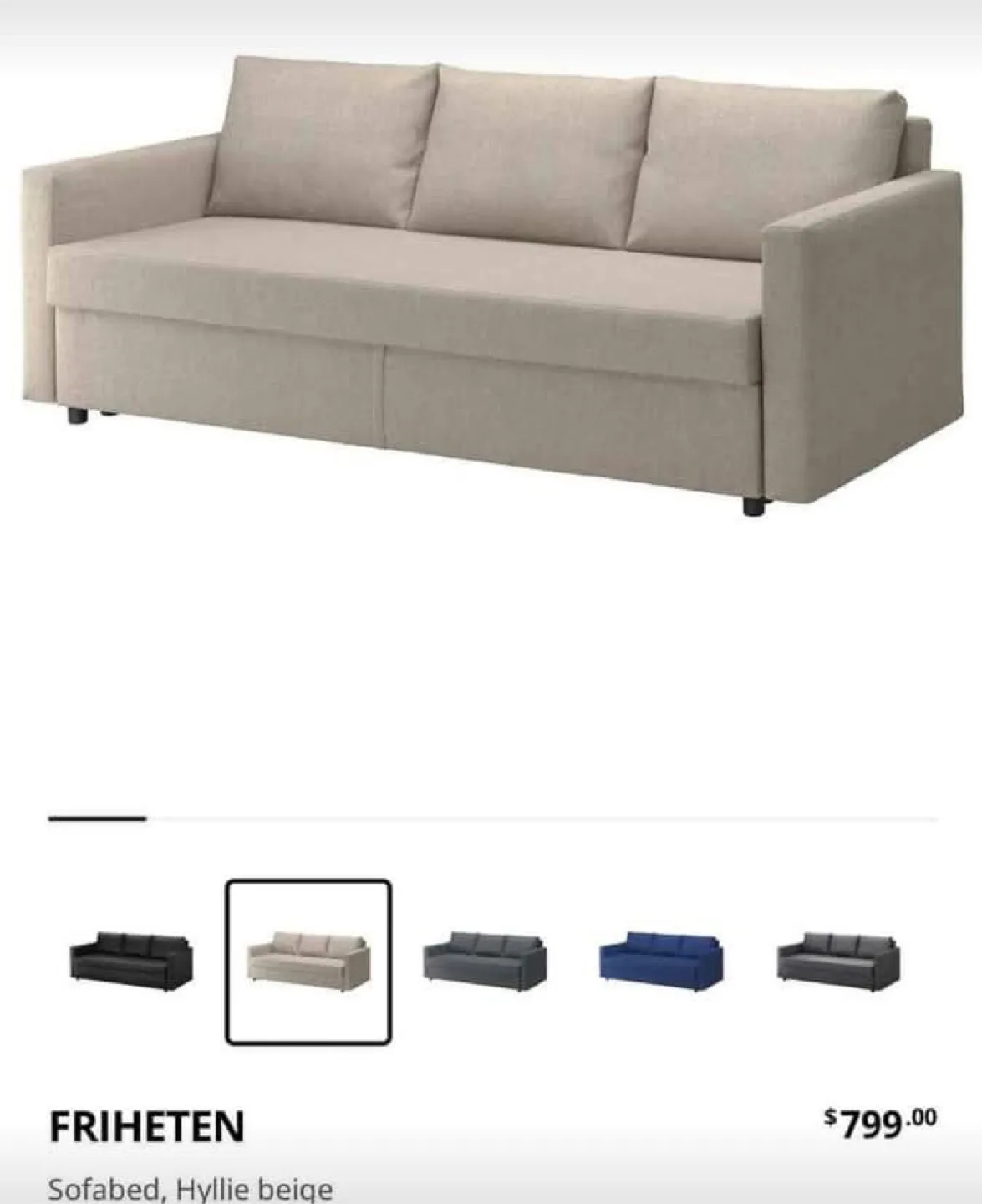 NEED GONE ASAP! IKEA FRIHETEN Sofa Bed - Hyllestad Beige image indicator(3)