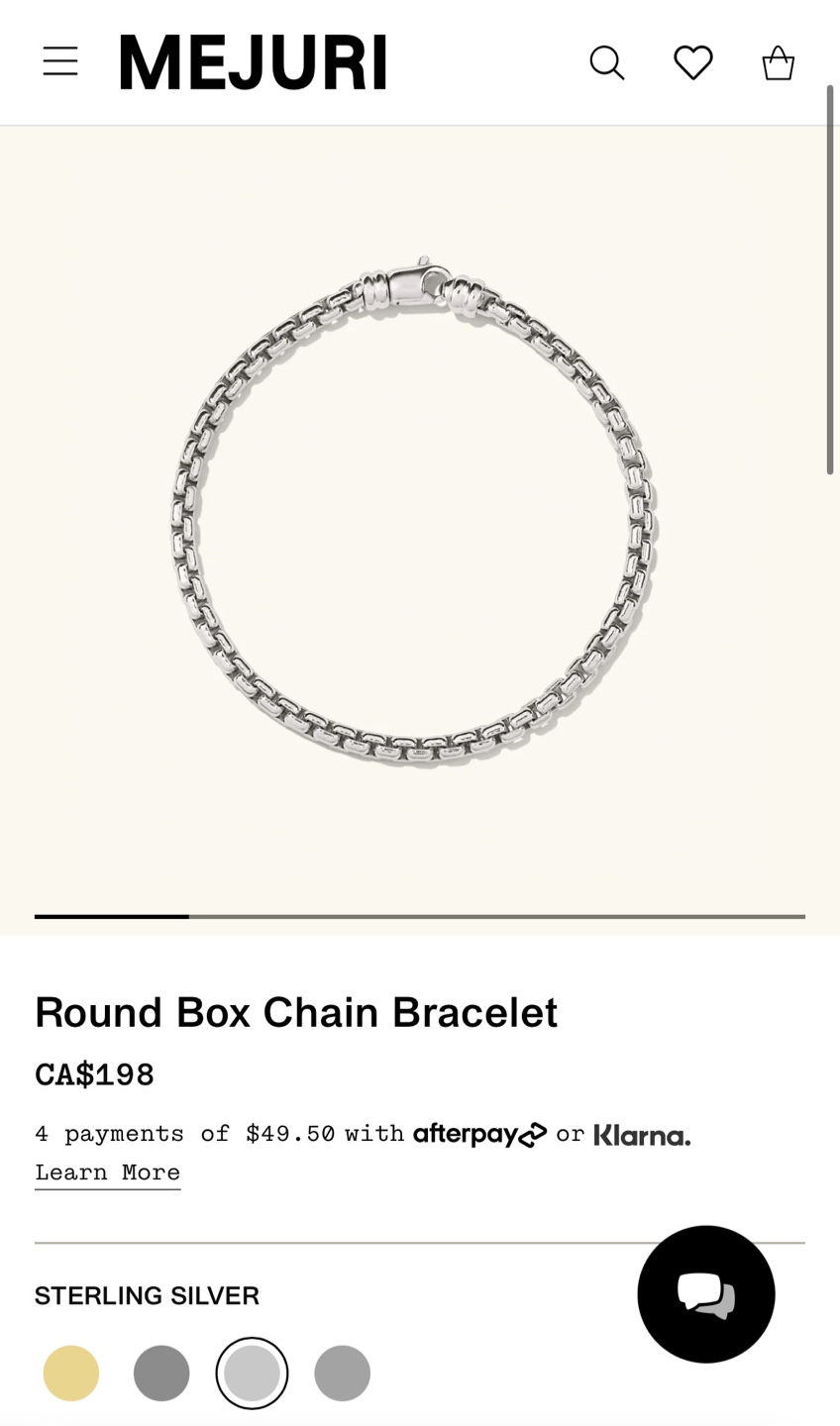 MEJURI Sterling Silver Round Box Chain Bracelet - photo 2