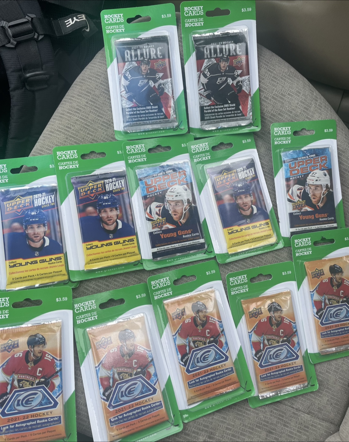 Hockey Card Packs - Upper Deck, Allure, Young Guns