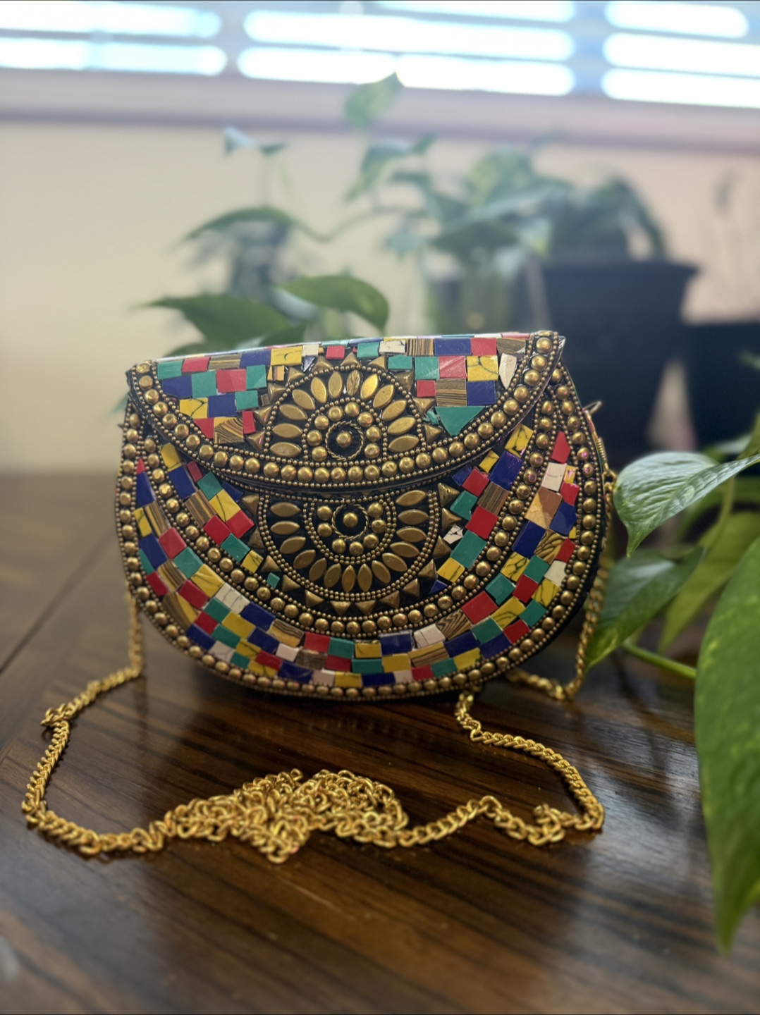 Unique Multicoloured Mosaic Clutch