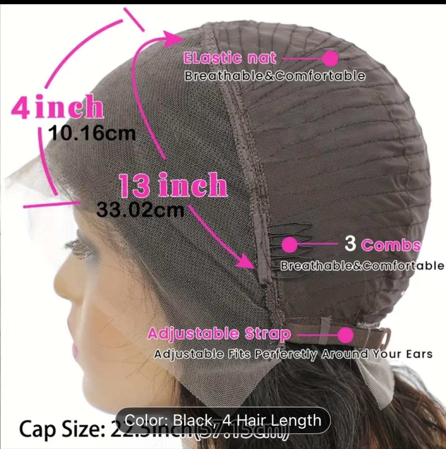 Black 14 inch Bob Lace Front Wig - Pre-Plucked Natural Hairline - photo 5