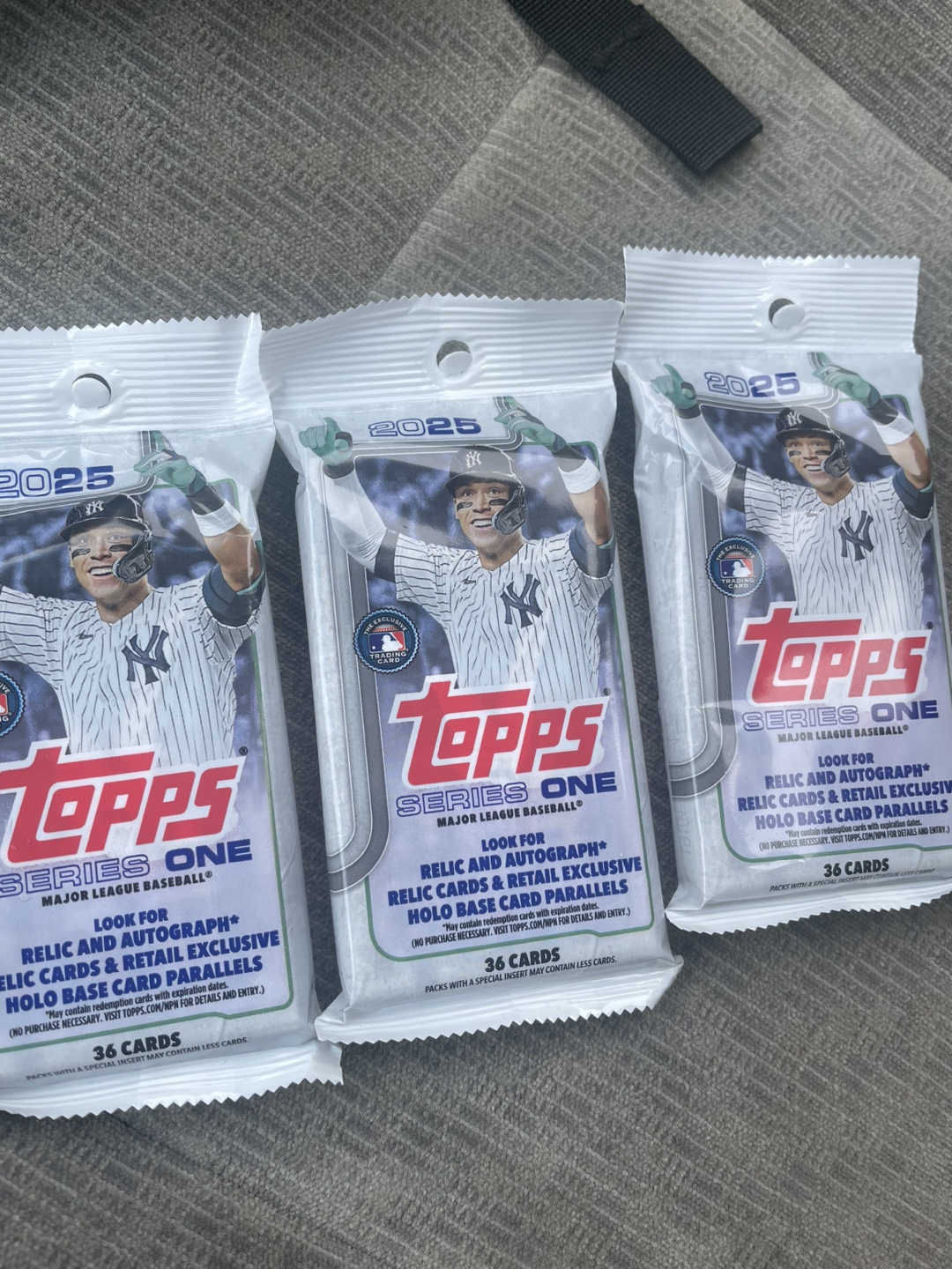 3 Packs 2025 Topps Series One Baseball Cards