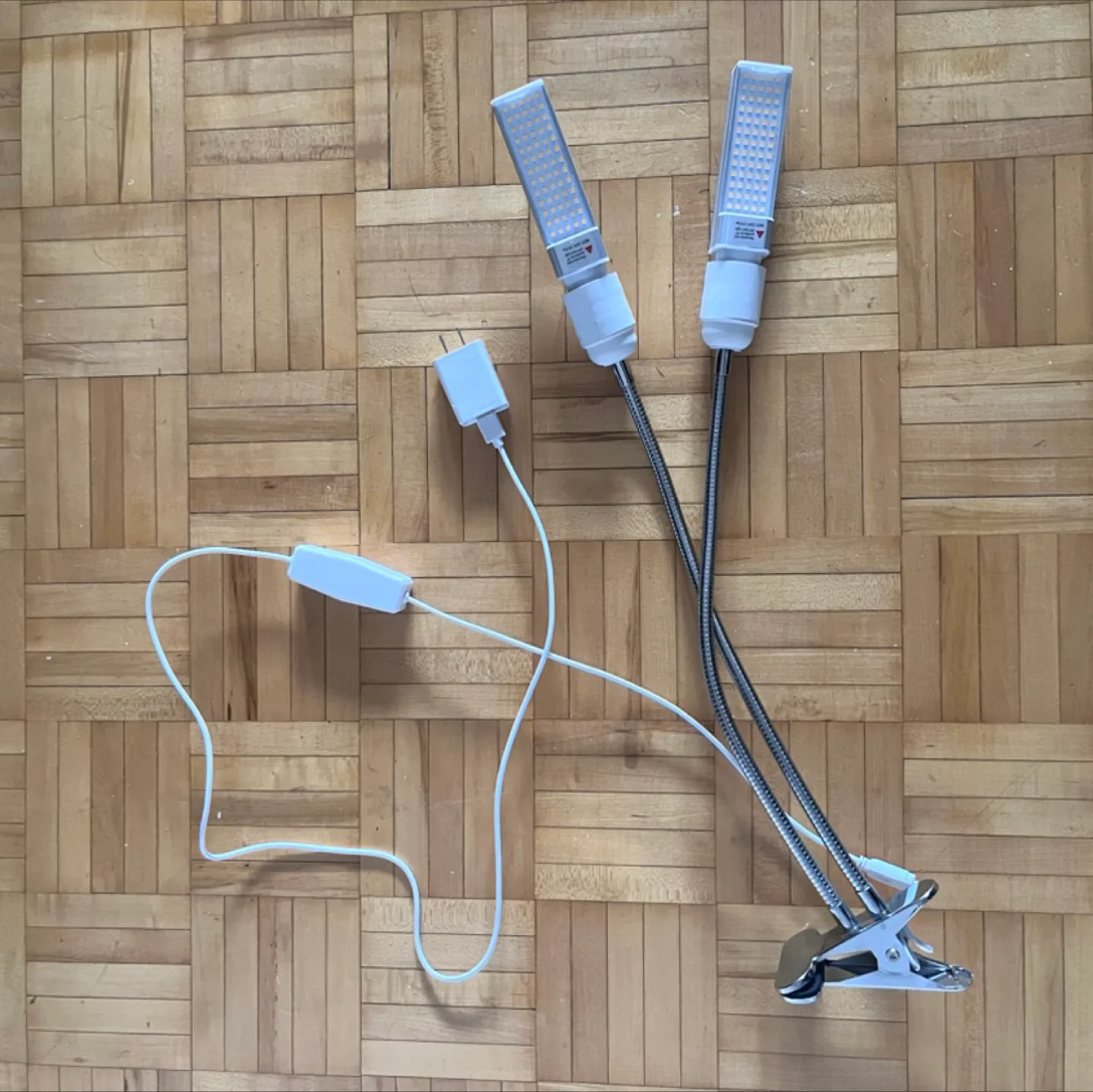 Dual LED Clip-on Desk Lamp with Flexible Gooseneck thumbnail