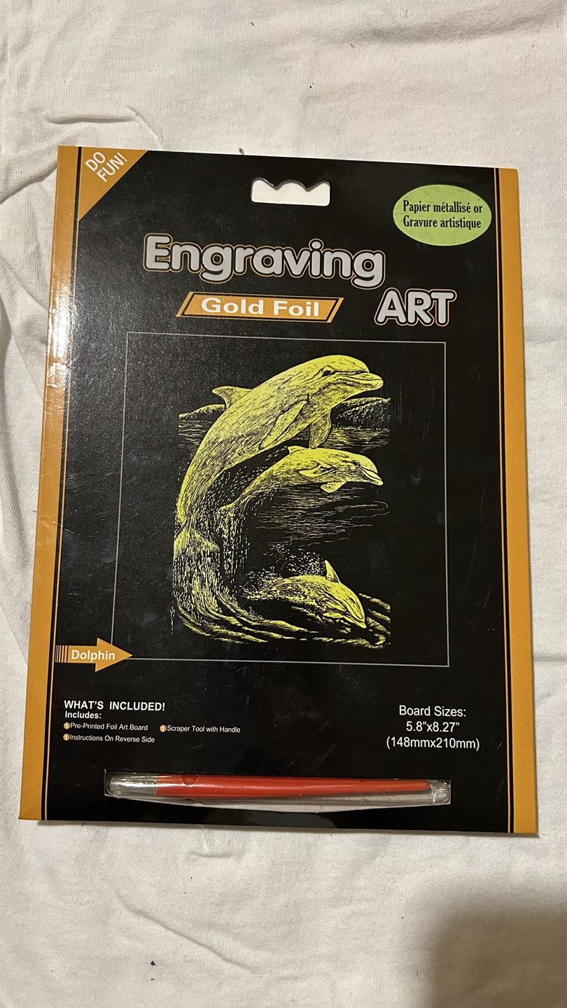 Engraving Gold Foil Art Kit - Dolphins