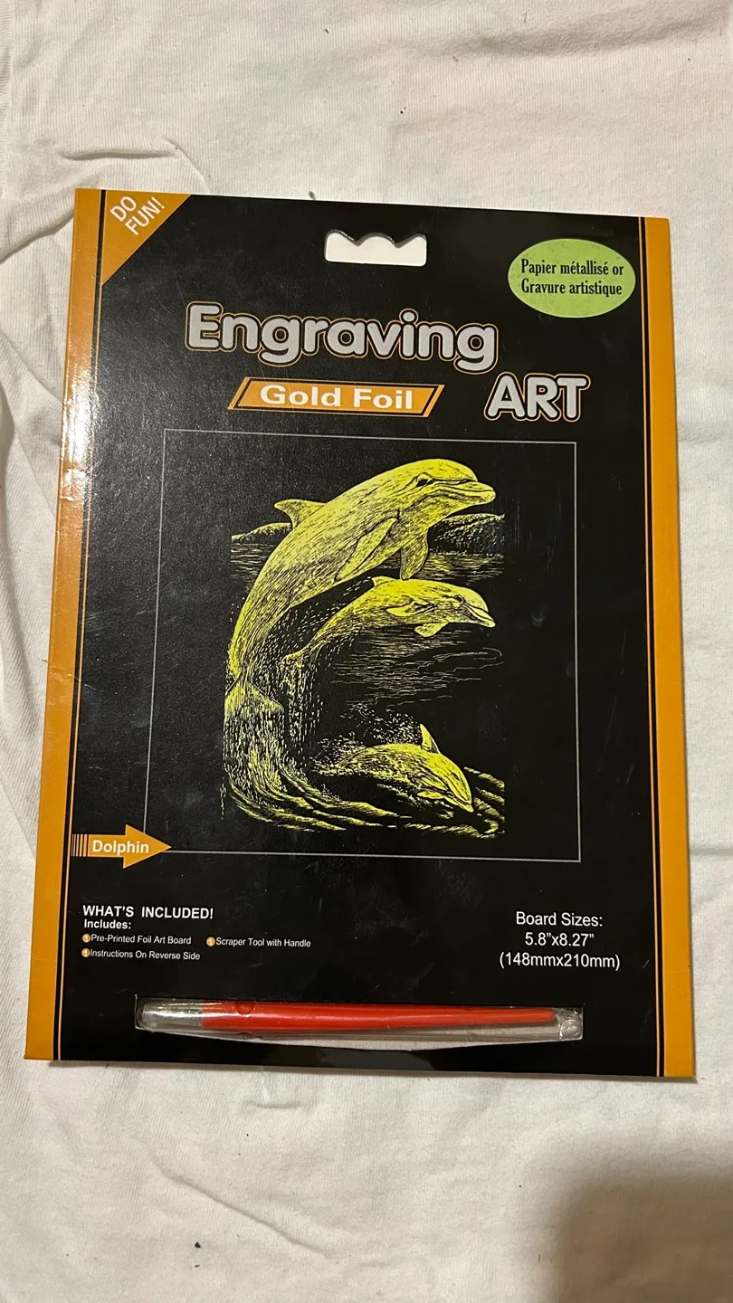 Engraving Gold Foil Art Kit - Dolphins thumbnail