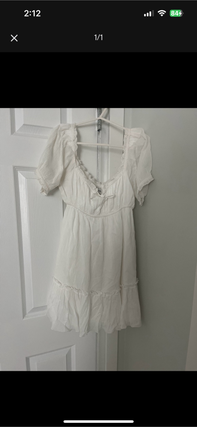 White baby doll mini dress