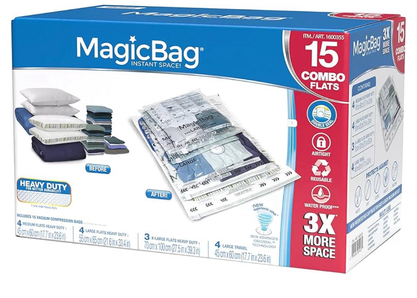 Brand New MagicBag 15-Piece Combo Flat Vacuum Storage Bags