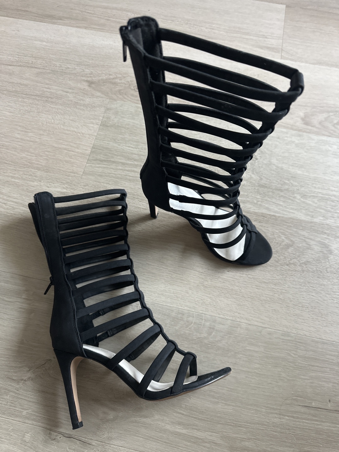 Black Gladiator High Heel Sandals