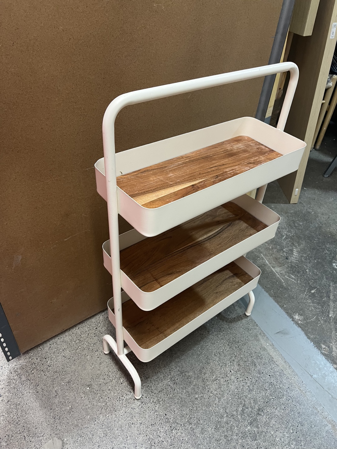 Three-Tier Cart with Wooden Shelves-Zara Home