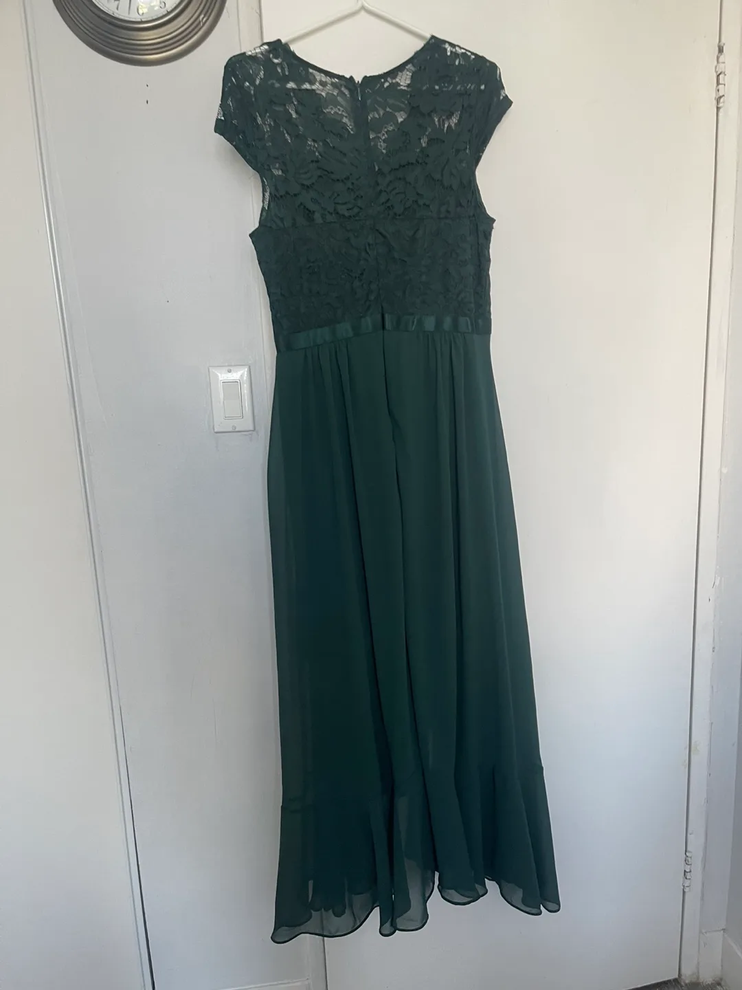 Dark Green Lace Maxi Dress thumbnail