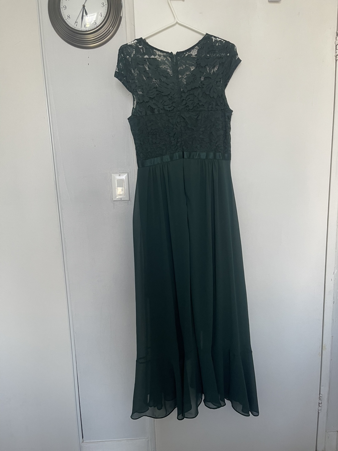 Dark Green Lace Maxi Dress - photo 4