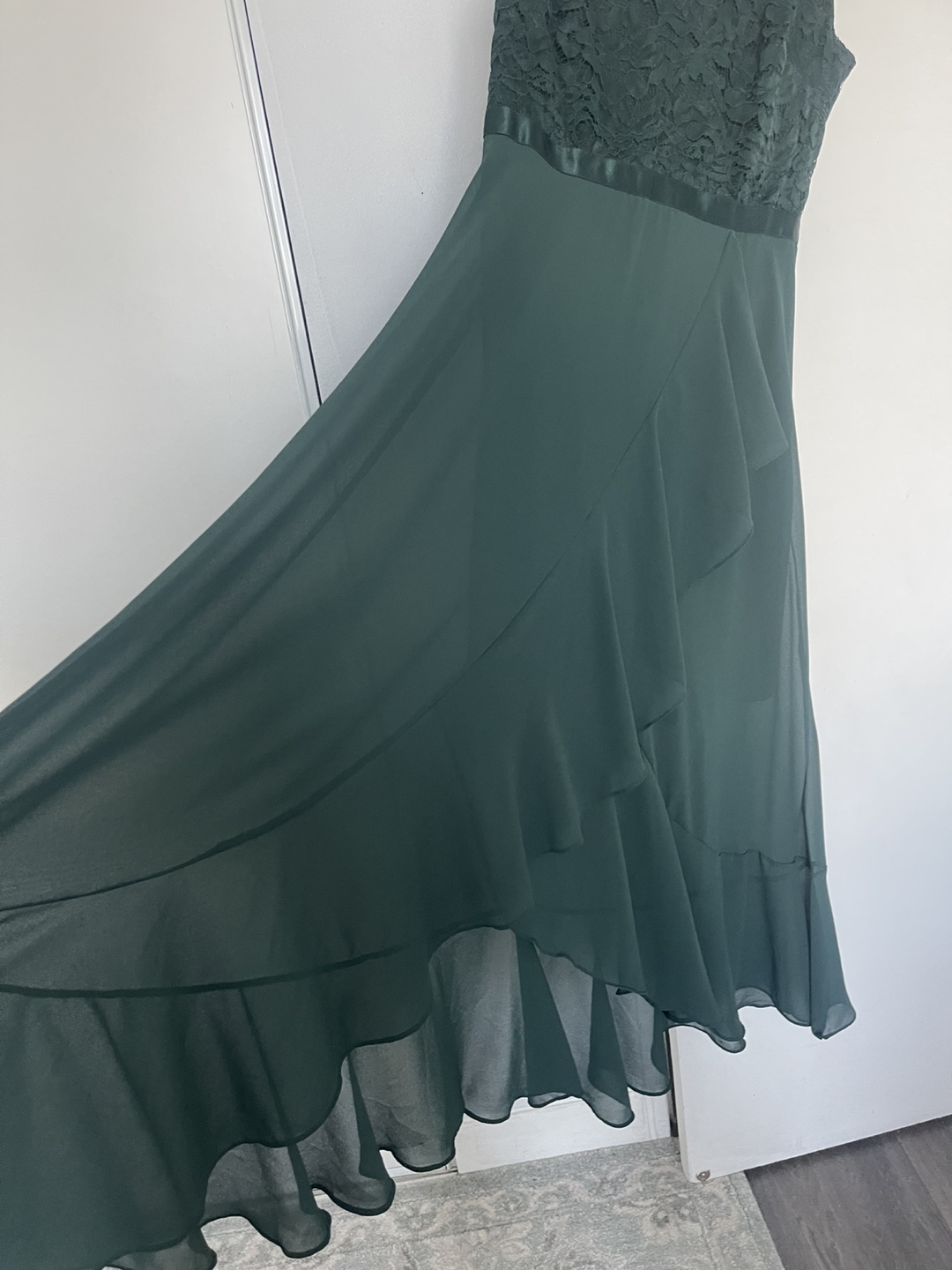 Dark Green Lace Maxi Dress - photo 3
