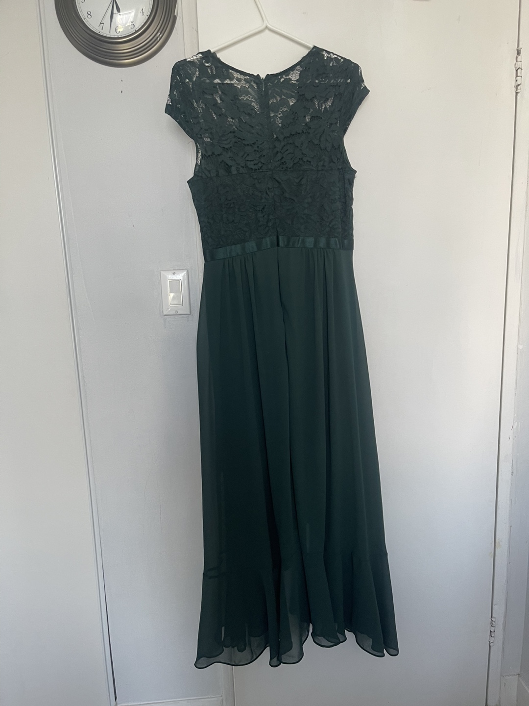 Dark Green Lace Maxi Dress - photo 5