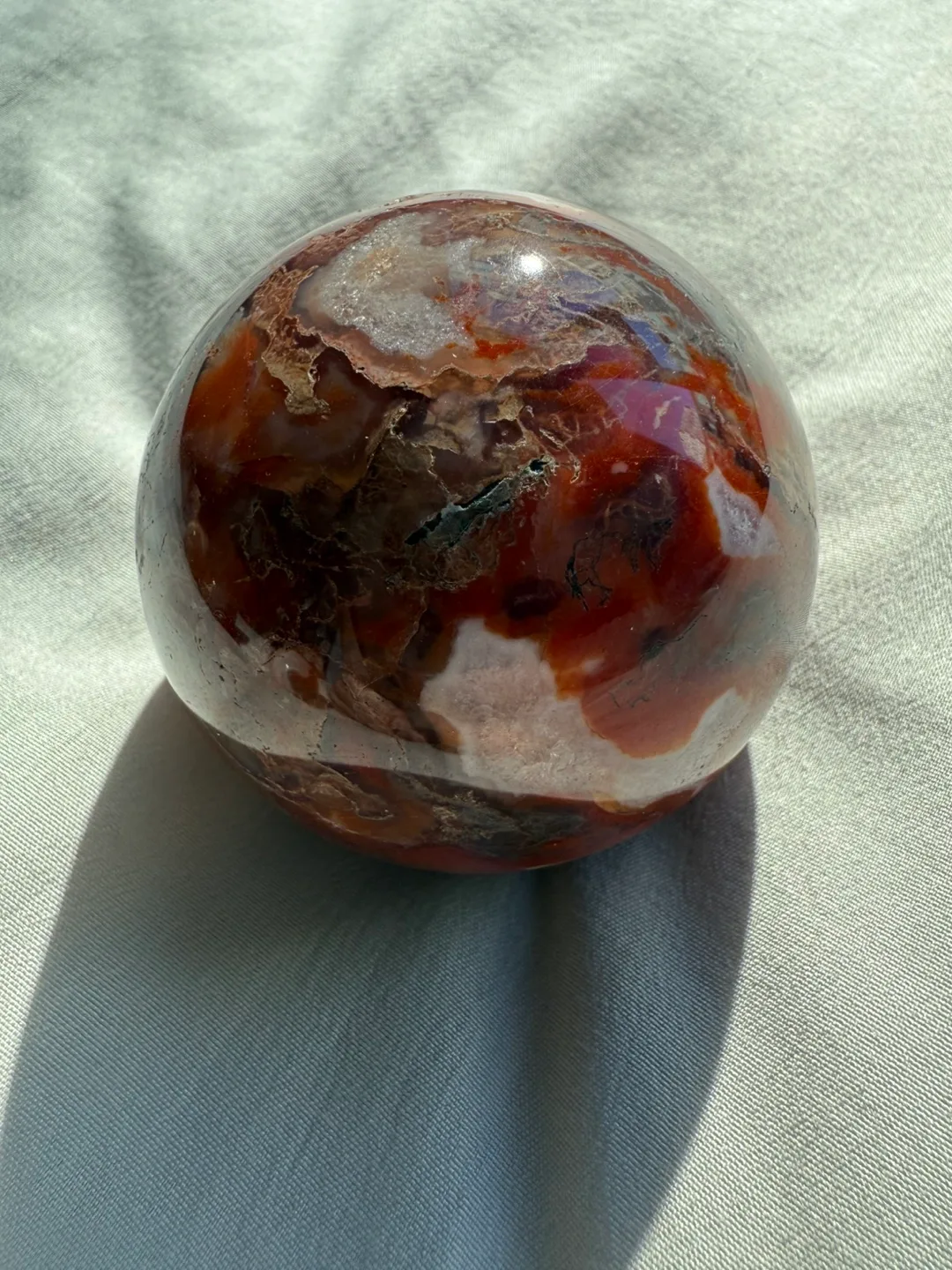 Red and White Carnelian Sphere image indicator(3)