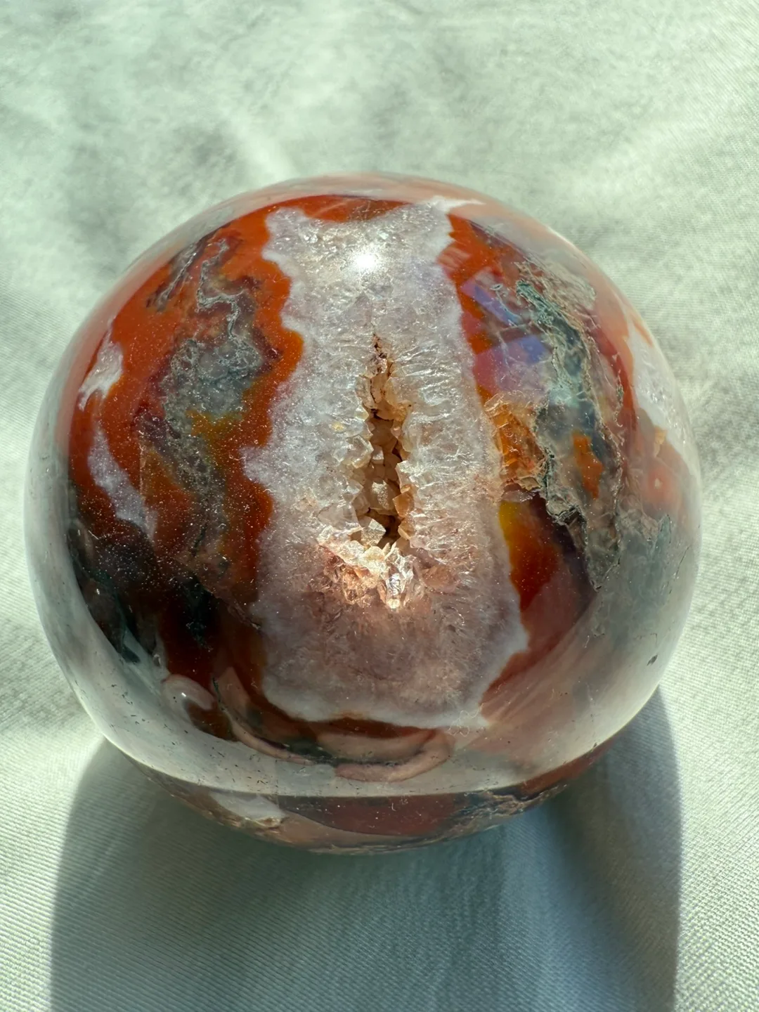 Red and White Carnelian Sphere image indicator(4)