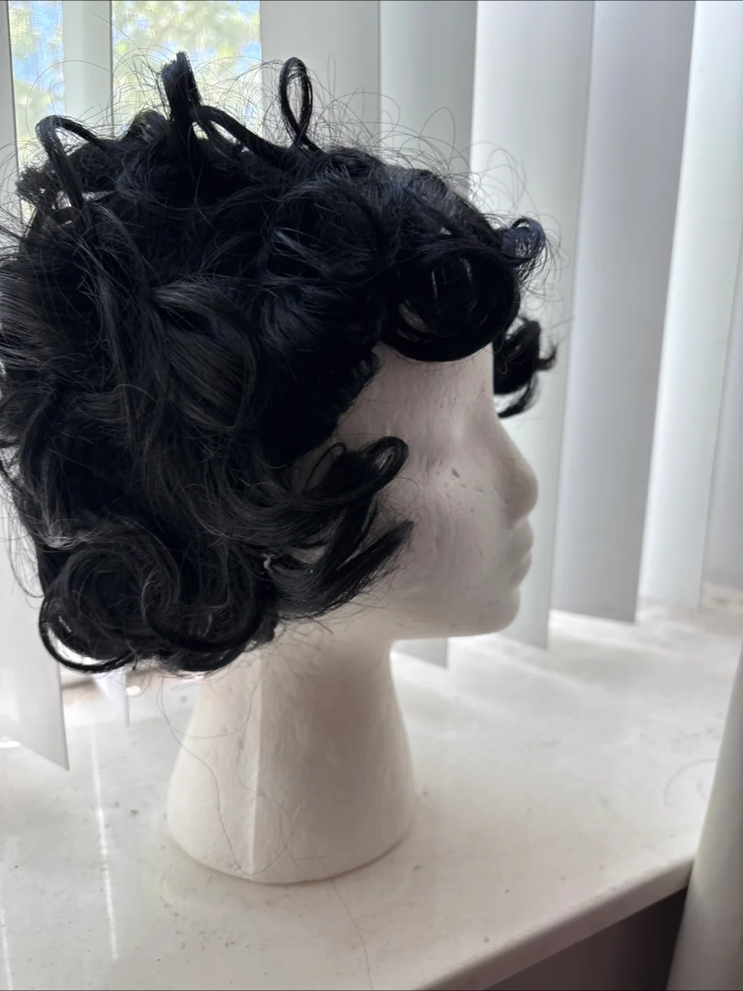New Black Curly Bob Wig image indicator(3)