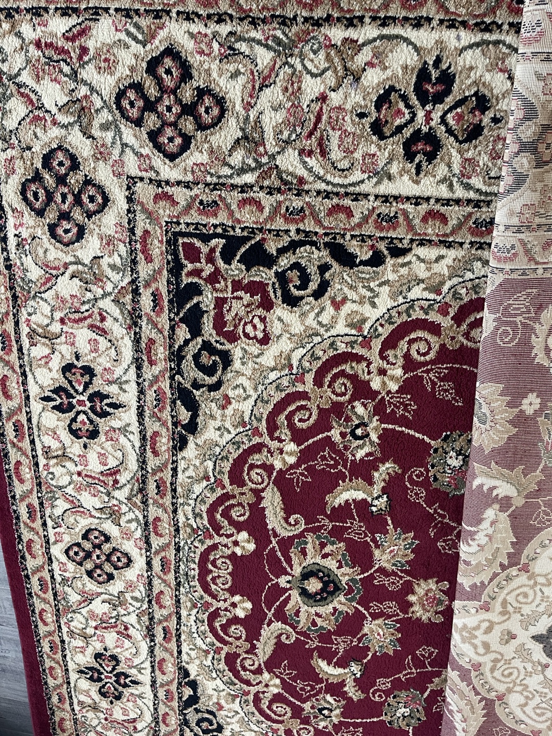 Elegant Red and Beige Area Rug - photo 2