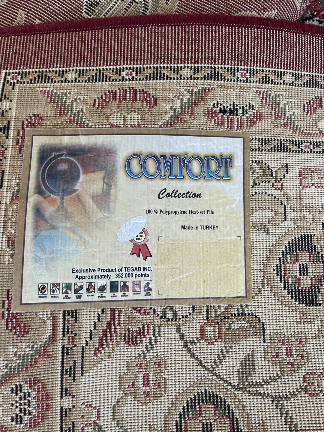 Elegant Red and Beige Area Rug - photo 3