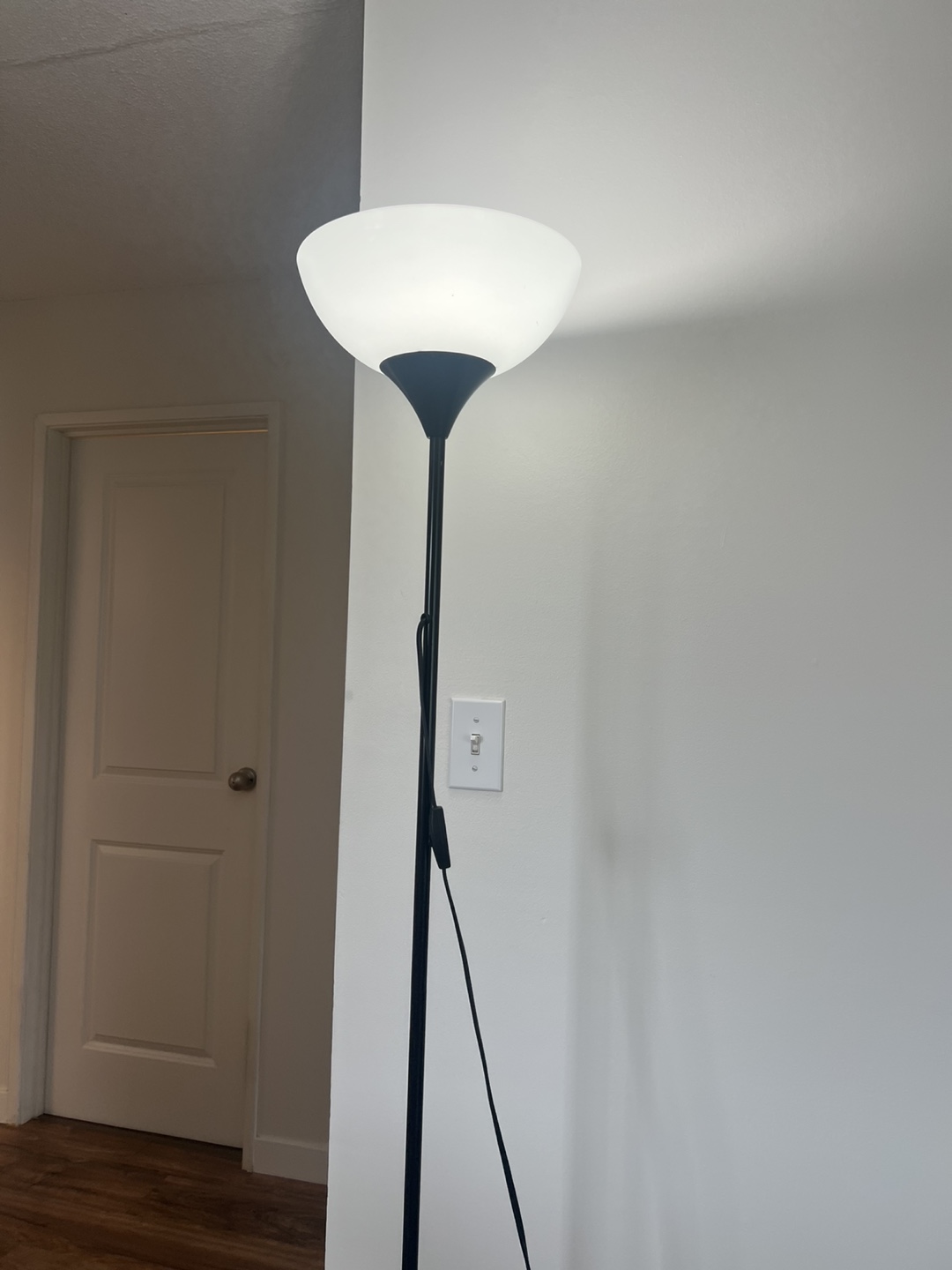 Floor Lamp - Black with White Shade - photo 2