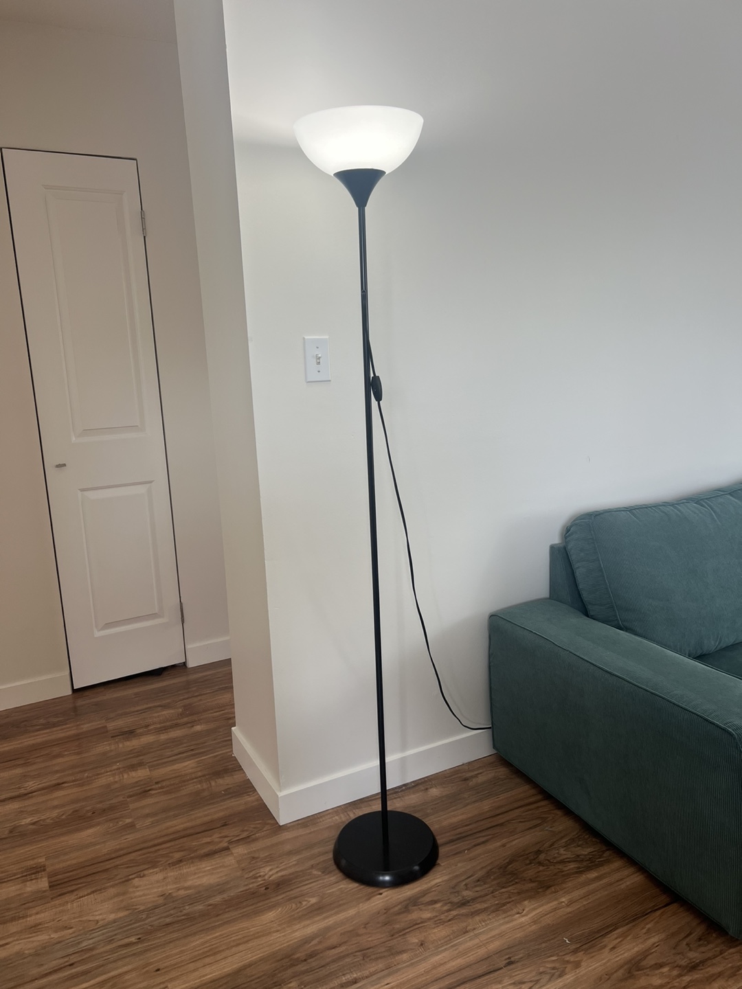 Floor Lamp - Black with White Shade