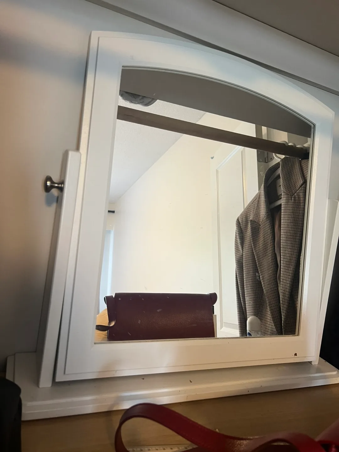 White Wooden Vanity Mirror thumbnail