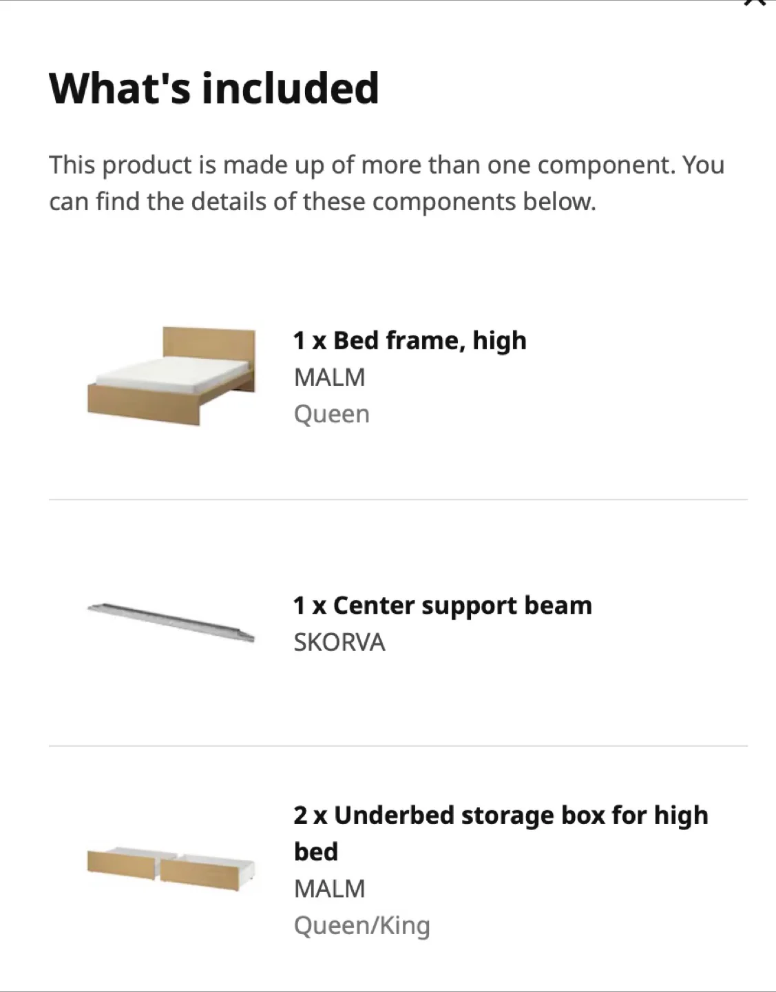 IKEA MALM Queen Bed Frame with Storage image indicator(3)