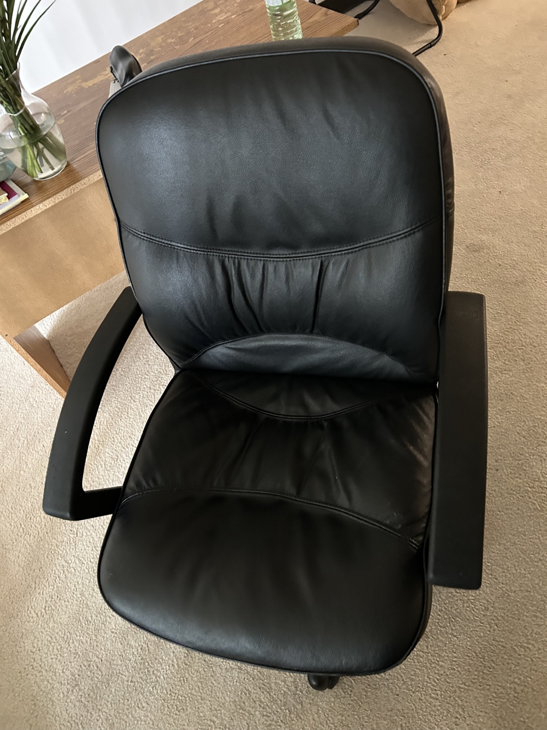 Black Leather Office Chair - photo 3