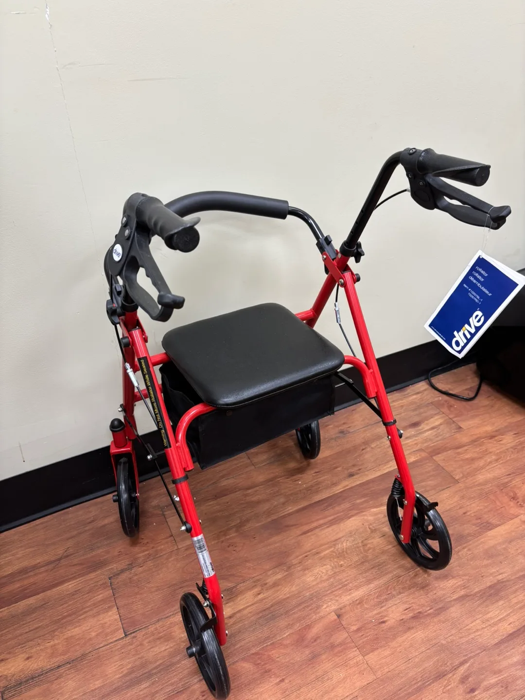 Drive Medical Red Rolling Walker with Seat image indicator(2)