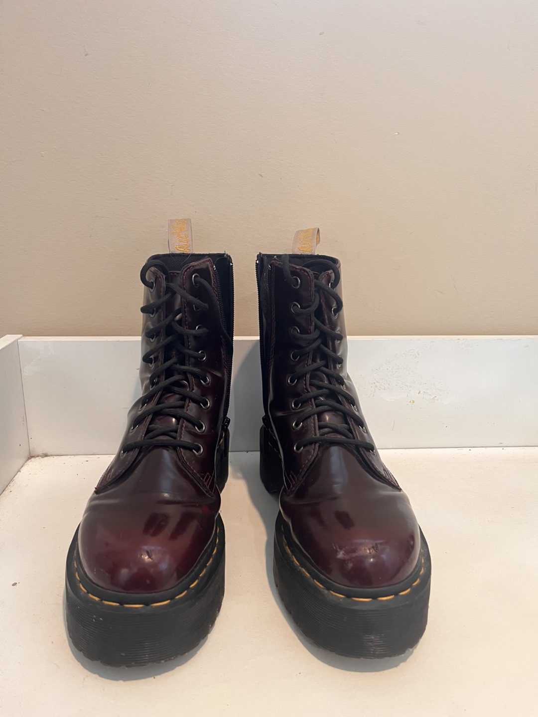 Dr. Martens Vegan Jadon Platform Boots - Burgundy - photo 2