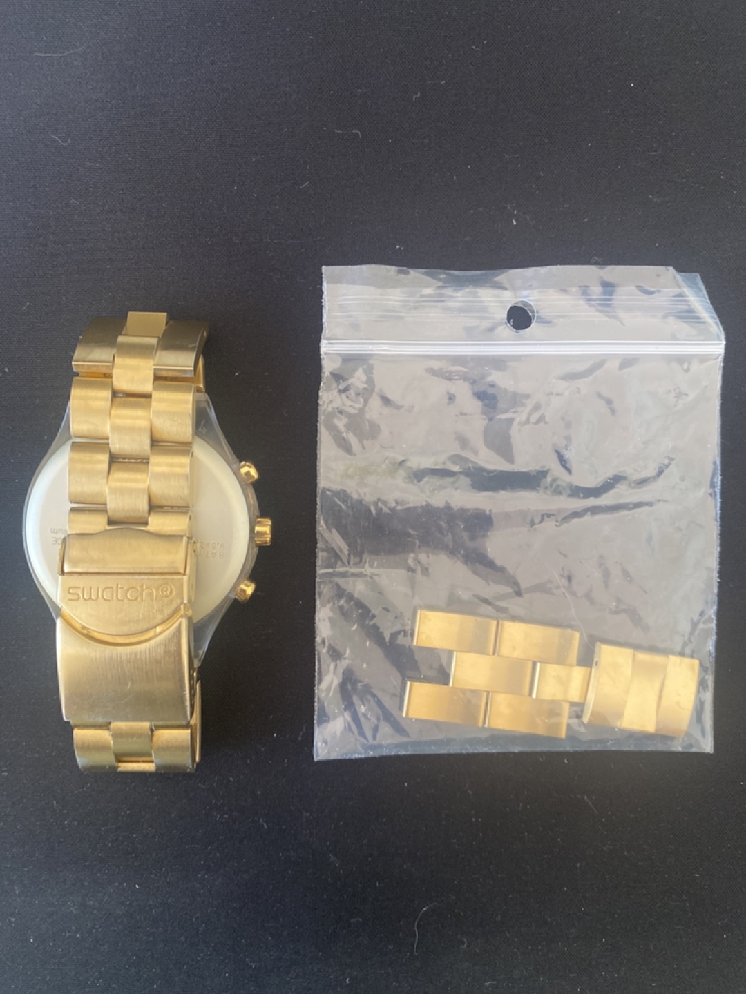 Swatch Diaphane Gold Chronograph Watch with Extra Links - photo 2