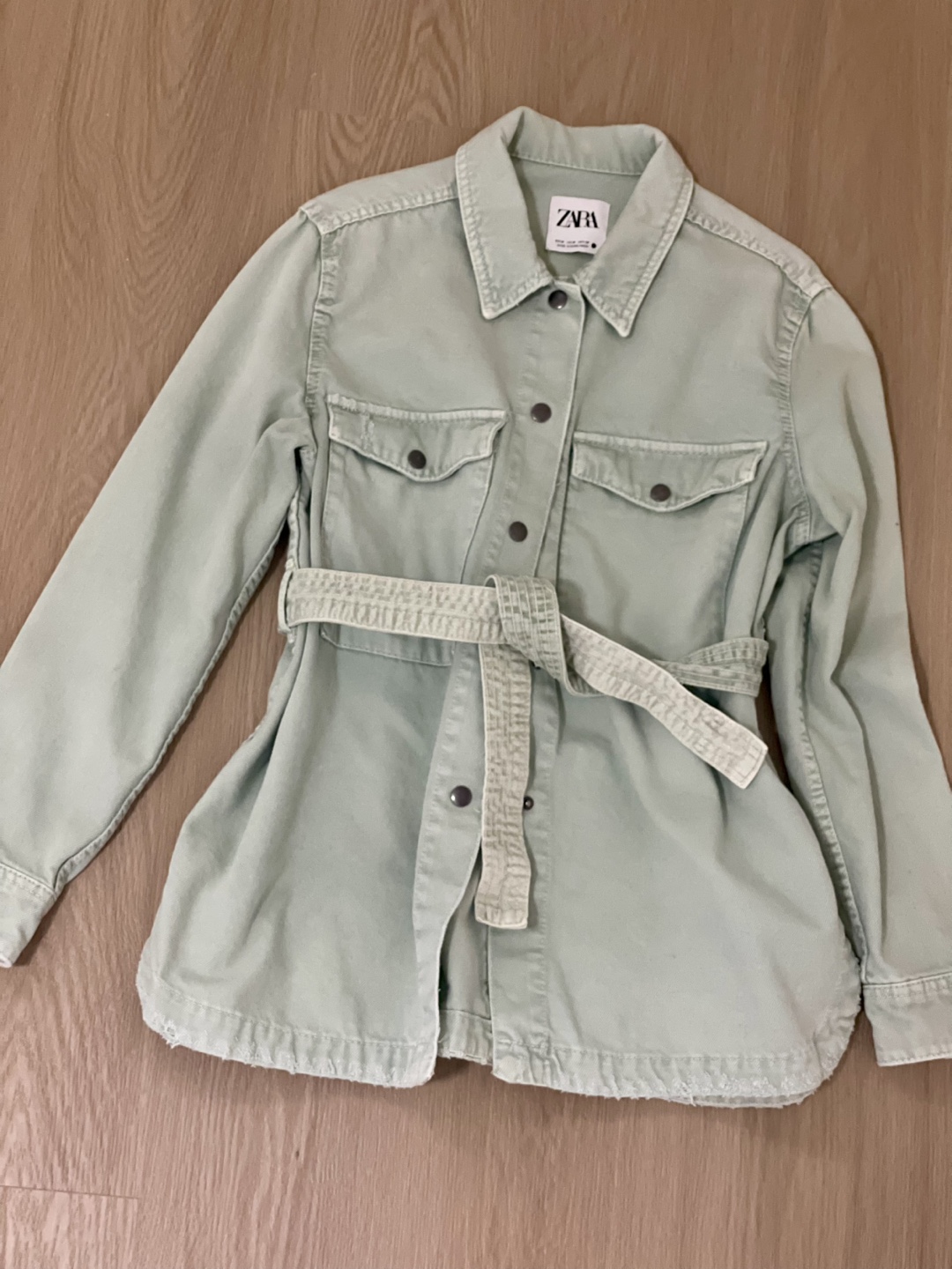 Zara Belted Denim Jacket - Size M - photo 2