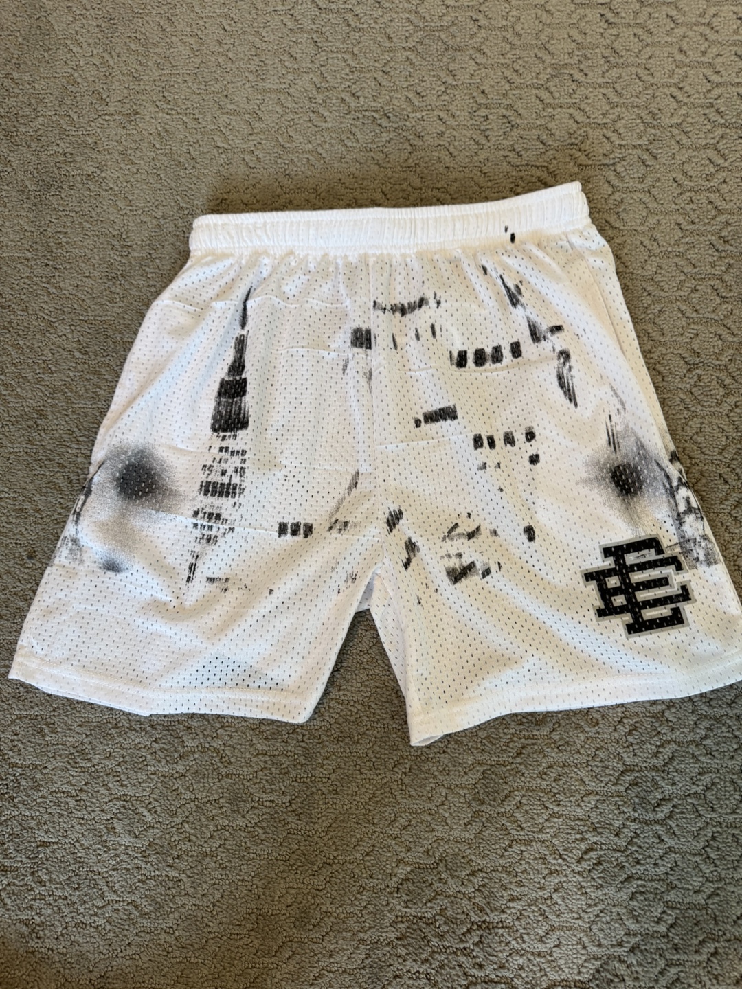Brand New White Skyline Eric Emanuel Shorts L