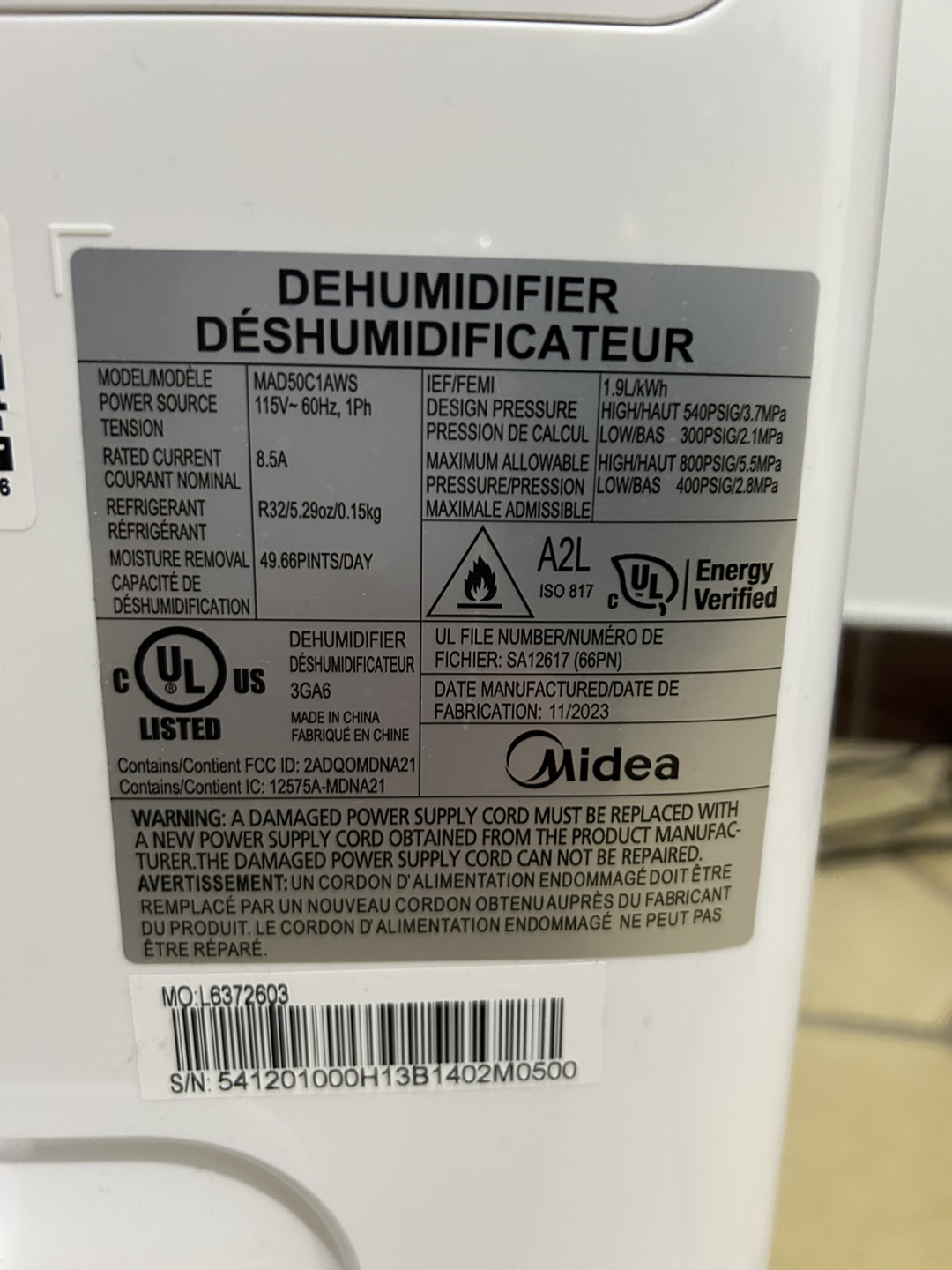 Midea 4,500 Sq Ft Dehumidifier (50 pints) - photo 4