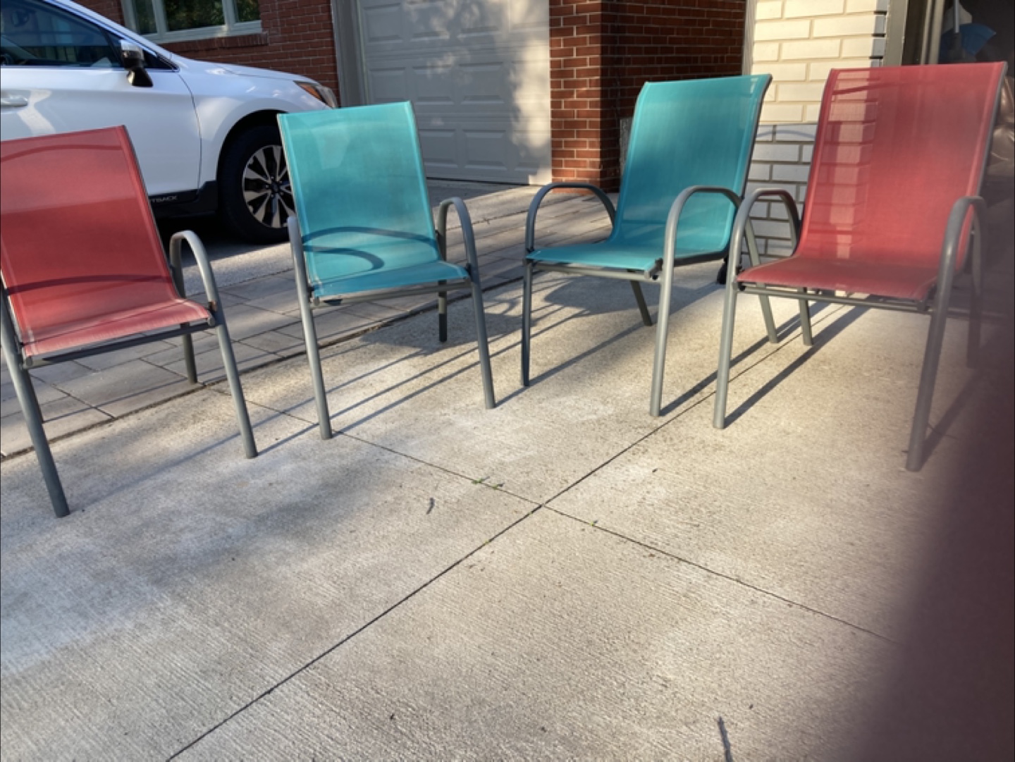 Set of four patio chairs