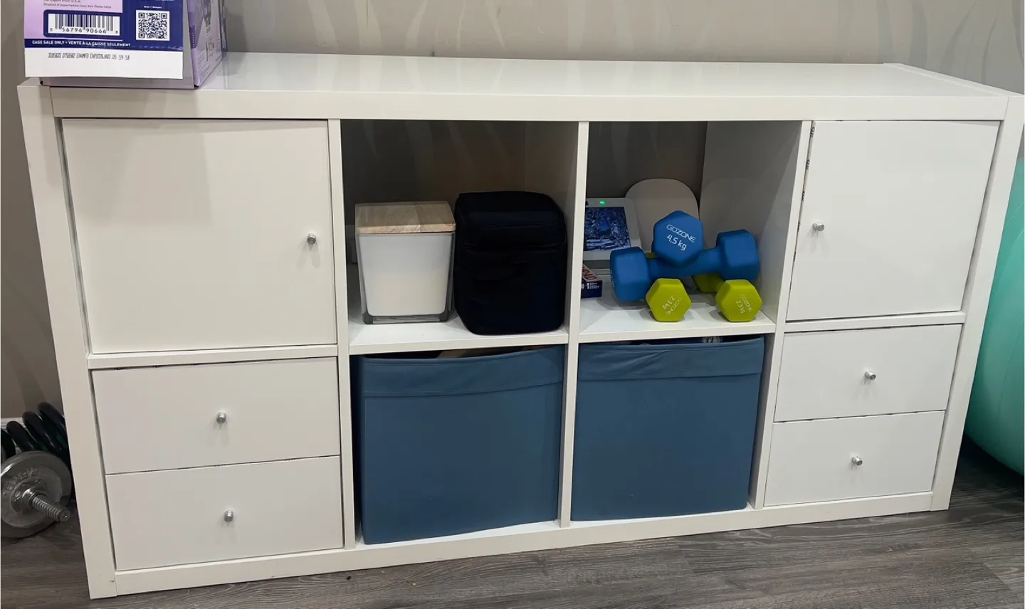 White Cube Storage Organizer with Drawers thumbnail