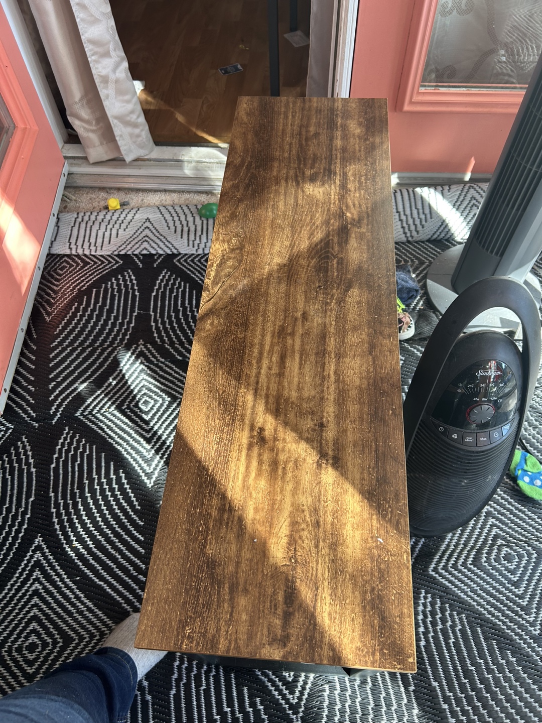 Rustic Brown Dining Table and Bench Set - photo 2
