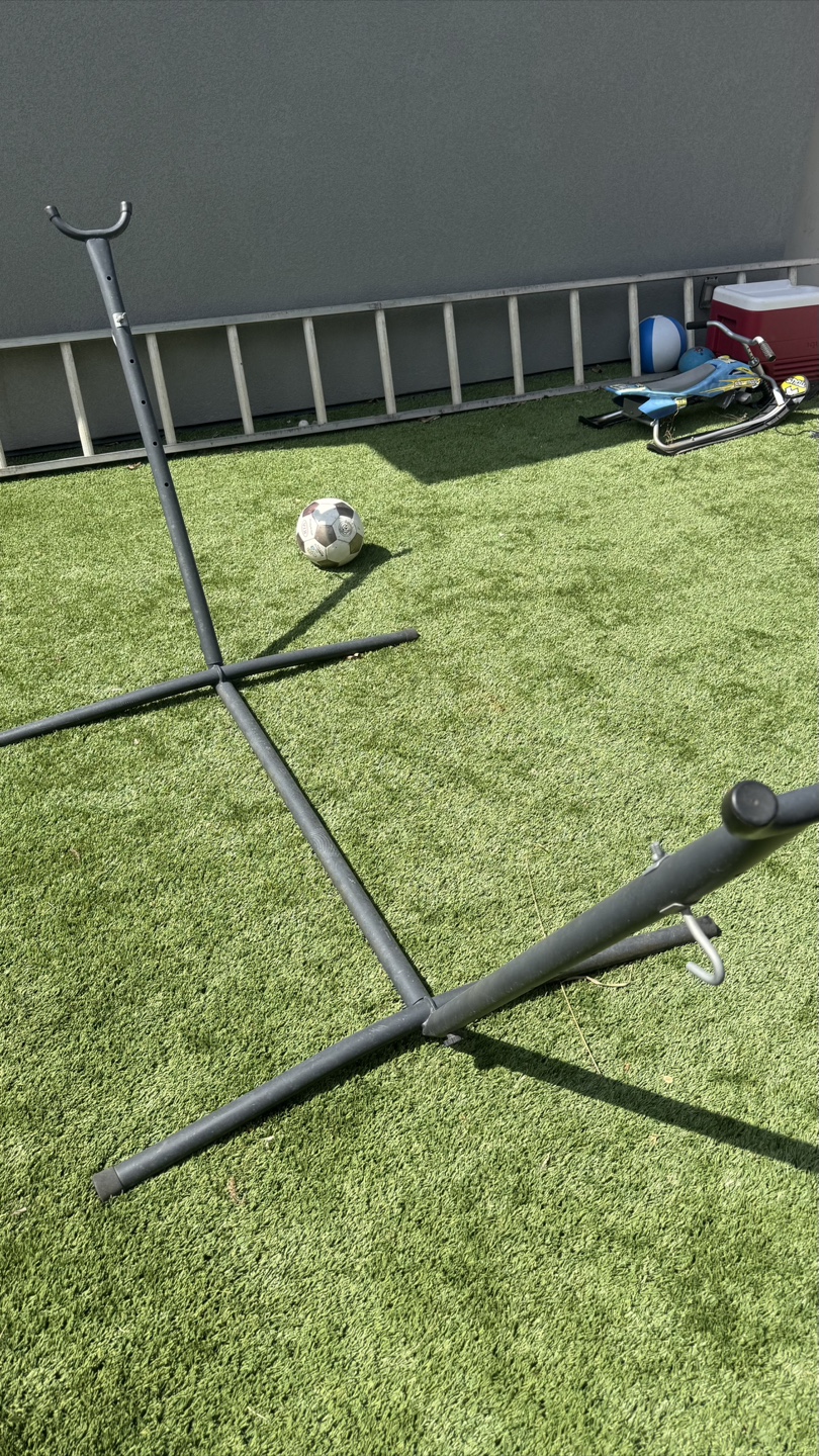 Hammock Stand with Striped Hammock