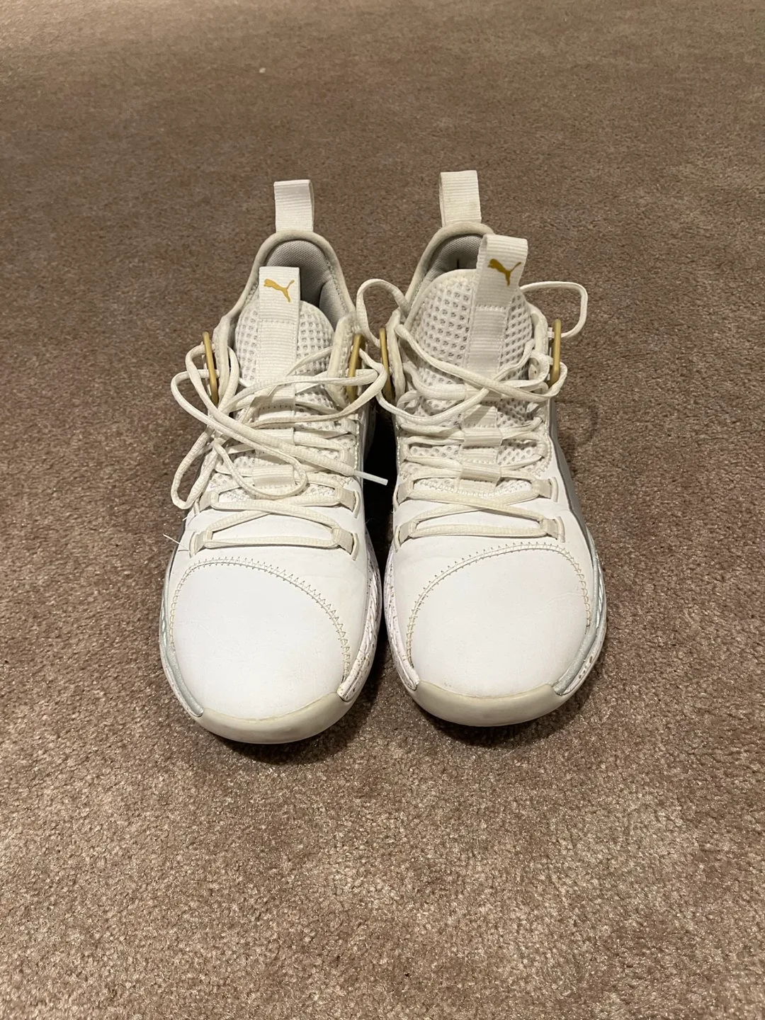 Puma Women's White and Gold Sneakers image indicator(3)